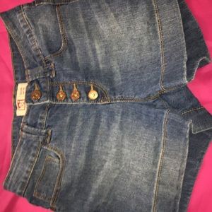 Light blue jean shorts